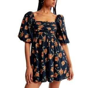 Floral Puff Sleeve Dress Abercrombie